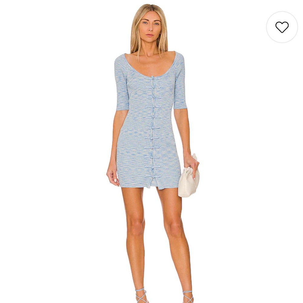 LPA Briony Cardigan Dress in Blue Spacedye